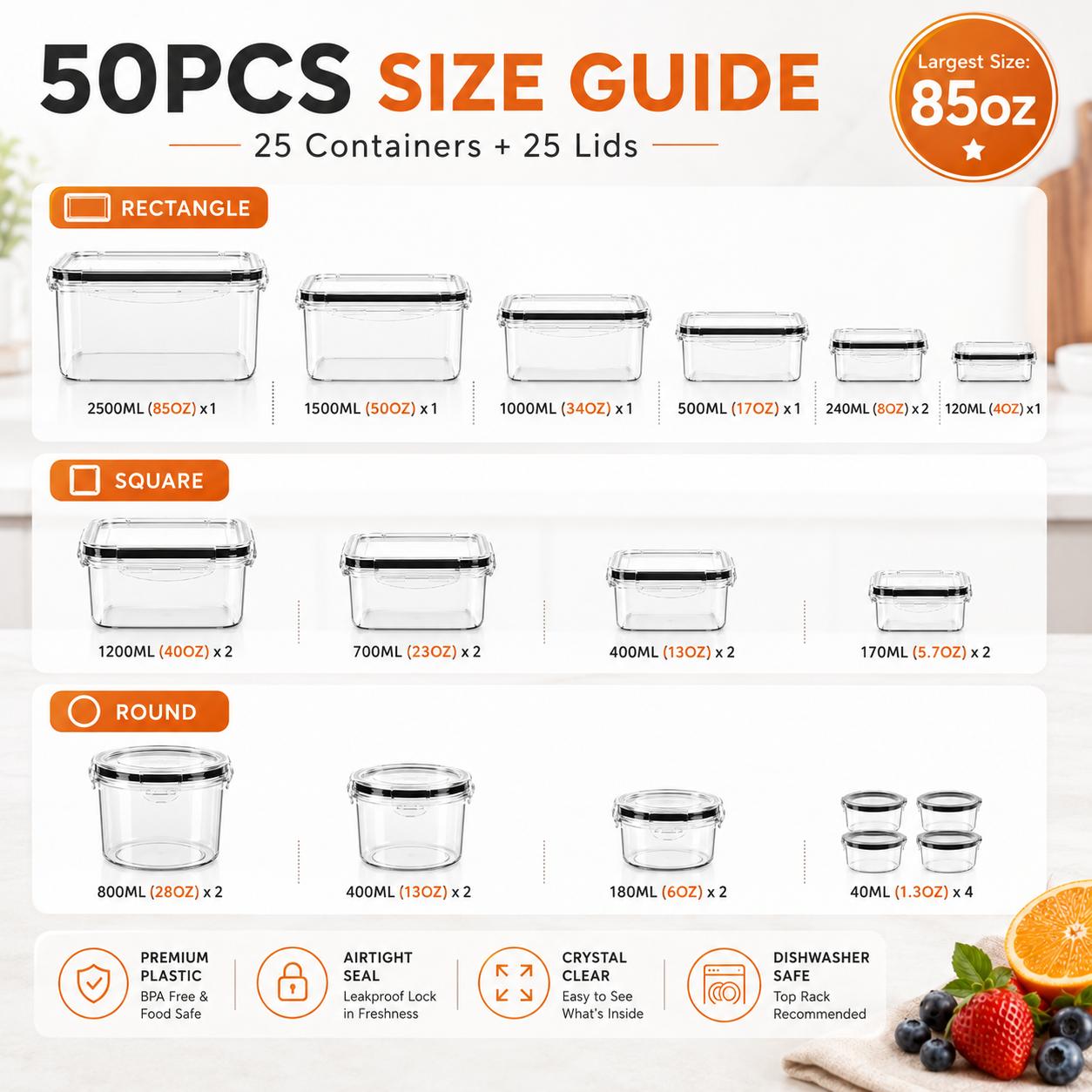 50 pezzi/25 confezioni: conten - Meal Prep Kitchen recensione e prezzo