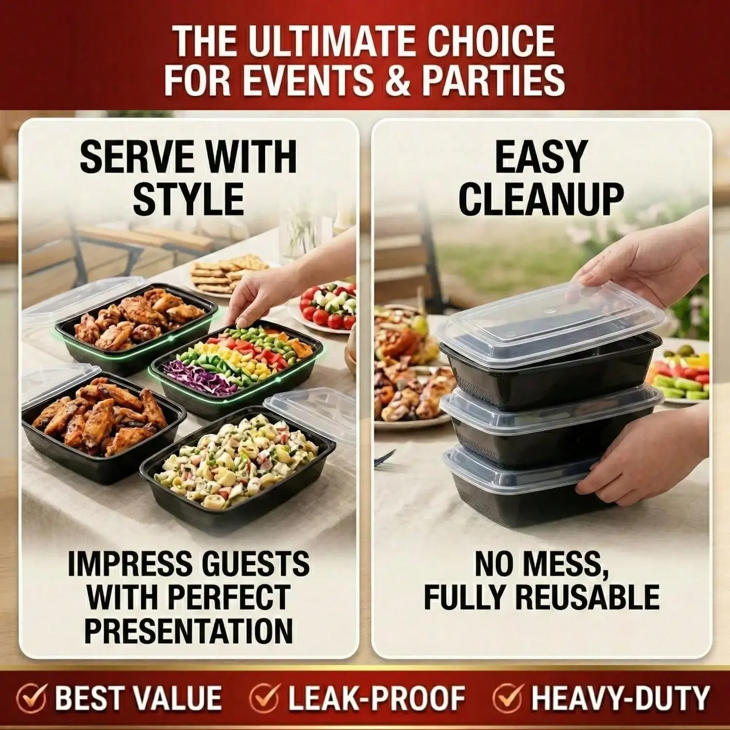 10/100 pezzi, contenitori rett - Meal Prep Kitchen recensione e prezzo